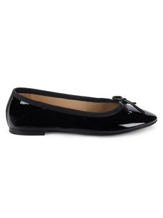 Emy Leather Ballet Flats Office Slip-on Ballet Flats, Casual Ballet Flats With Bow And Round Toe, Casual Slip-on Ballet Flats With Bow, Casual Bow Ballet Flats, Leather Bow Flats For Work, Leather Flats With Bow For Work, Leather Bow Flats For Office, Casual Patent Leather Flats, Casual Patent Leather Flats For Office