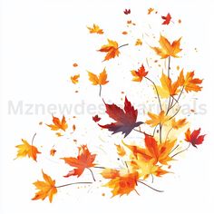 an image of autumn leaves falling from the sky