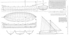 the plans for a sailboat are shown in black and white, with different angles