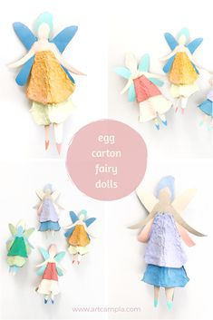 an egg carton fairy doll made out of paper