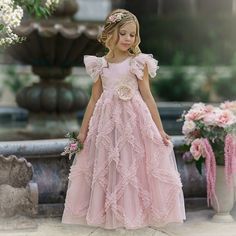 Dollcake Couture Dreamy Blush Pink Butterfly Sleeve Dress Gown Rare Hard To Find Collectors Gown Beautiful For A Pageant, Wedding Jr Junior Bridesmaid, Wedding, Flower Girl, Birthday Party, Photo Shoot, Dance Bat Bar Mitzvah Daddy Daughter Dance Recital... Flower Pin Is Not Included Dollcake Dresses, Butterfly Sleeve Dress, Pink Flower Girl Dresses, Pink Gown, Frock Dress, Wedding Flower Girl Dresses, Dance Recital, Light Dress, Pink Gowns