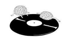 two sheep standing on top of a vinyl record with the word,'what do you think? '