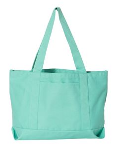 19" x 12" x 4.5"; 24" handles; Gusseted bottom; Solid pigment dye; Premium 12oz. cotton canvas Sea Glass Green, Recruitment Themes, Liberty Bag, Boat Tote, Greek Shirts, Fraternity Apparel, Canvas Bags, Sorority And Fraternity, Sorority Shirts