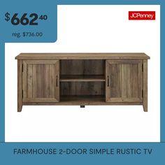 the farmhouse 2 door simple rustic tv stand is $ 662 00