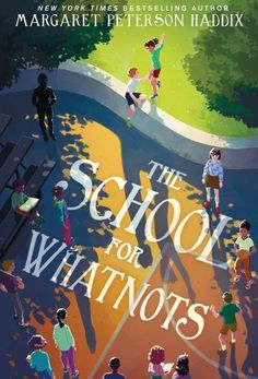 the school for whatnots poster with people standing around and looking at something in the distance