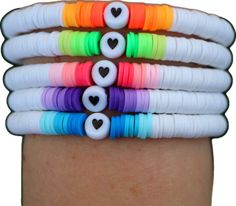 White Stretch Bracelet With Heart Beads For Friendship, White Heart Bracelet With Colorful Beads, White Heart Shaped Bracelet With Colorful Beads, Friendship Bracelets With Heart Beads For Jewelry Making, White Heart-shaped Jewelry With 8mm Beads, Friendship Bracelets For Jewelry Making With Heart Beads, Adjustable White Friendship Bracelets With Heart Beads, White Heart Beads Stretch Bracelet, White Heart-shaped Stretch Bracelet With Letter Beads