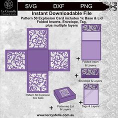 the instructions for how to make an intricate card and envelope box with dieing paper