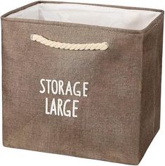 a storage bag that says storage large on the front and side, with rope handles