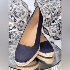 New J.Crew Seville Canvas Espadrilles Wedge Heels Shoes Slip On Sz 7.5, Navy New Never Worn J. Crew Canvas Espadrilles Wedge Heel Color: Navy Blue Slip On Size: 7.5 Product Details: Canvas Upper. Rubber Sole. Approx. Heel Height: 3 3/4" Heel. Import. See All Photos Before Purchase. Pet And Smoke Free Home. No Refunds, Returns, Exchanges, Or Cancellations. Please Make Offers Bundle And Save Get Free Shipping When Buying 3 Or More Items From My Closet! Closed Toe Wedge Sandals For Spring Workwear, Casual Closed Toe Wedge Sandals For Work, Espadrille Wedge Heels With Cushioned Footbed, Summer Workwear Wedge Sandals, Summer Workwear Espadrilles With Flat Heel, Closed Toe Espadrilles For Spring Workwear, Spring Closed Toe Espadrilles For Workwear, Spring Workwear Closed Toe Espadrilles, Shoes Heels Wedges