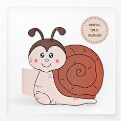 a card with an image of a snail on it