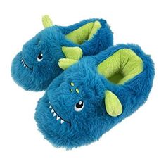 FREE 2 DREAM Slippers for Toddler and Kids, Unicorn, Llama, Blue Monster, Bear Claw, Pug, Indoor Outdoor Bottom, Soft Plush, Toddler Size 7 to Kids Size 12 Size: 11/12.  Gender: unisex. Monster Bedroom, Monster Slippers, Fun Slippers, Unicorn Slippers, Blue Monster, Monster Boy, House Cartoon, Boys Slippers, Dream Kids