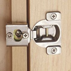 an image of a door handle on the side of a wooden door with metal latch