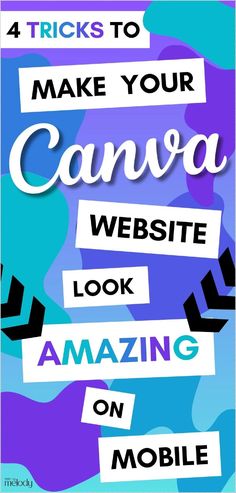 Master 4 tricks to make your Canva website look amazing on mobile with this step-by-step guide. Learn how to adjust your design to fit small screens, optimize images, and perfect mobile navigation. Find more web and app design, website template design ideas, web design tips, and Canva Tips and Tricks at Made by Melody.