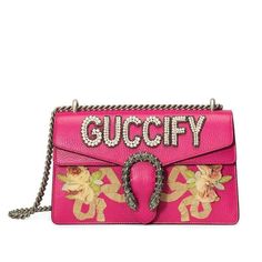 Gucci Runway, Gucci Pink, Bag Gucci, Buy Gucci, Tiger Head, Gucci Handbags, Leather Silver, Gucci Bags, Small Shoulder Bag