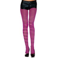 Scenecore Clothes, Scene Clothing, Striped Tights, Black Hot Pink, Punk Outfits, Black Neon