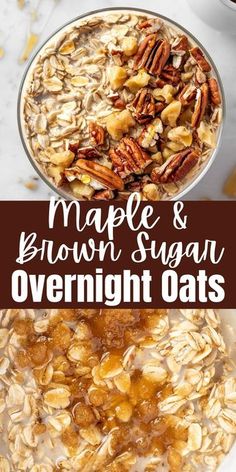 maple and brown sugar overnight oats in a bowl