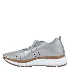 Alstead in Silver Sneakers | Women's Shoes by OTBT - OTBT shoes Silver Lace-up Sneakers With Textured Sole, Casual Metallic Sneakers With Speckled Midsole, Casual Silver Sneakers With Textured Sole, Casual Metallic Sneakers With Perforated Toe Box, Metallic Silver Lace-up Casual Sneakers, Silver Sneakers With Removable Insole, Silver Sneakers With Removable Insole And Round Toe, Slip-on Casual Silver Sneakers, Silver Slip-on Casual Sneakers