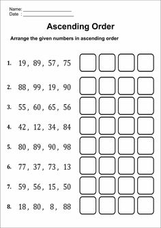 the missing numbers worksheet for ordering order from one to three digits in each column