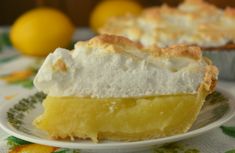 a slice of lemon pie on a plate