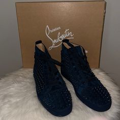 Excellent Condition Worn Once Louboutin Shoes, Christian Louboutin Shoes, Mens Shoes Sneakers, Christian Louboutin, Men's Shoes, Shoes Sneakers, Color Blue, Size 10, Man Shop