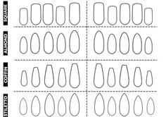 Press On Nail Template, Nail Template Almond, Nail Drawing Template, Nail Template Designs, Nail Template Free Printable, Nail Blank Template, Nail Outline, Nail Design Template, Printable Nail Art Templates