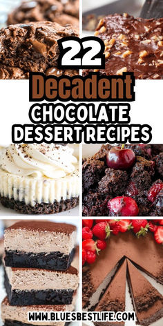 A collection of chocolate desserts recipes. Chocolate Cake Brownies, Chocolate Desserts Cake, Cake Brownies, Frosting Ideas, Brownies Cookies, Parfait Desserts, Easy Chocolate Desserts, Cookies Brownies