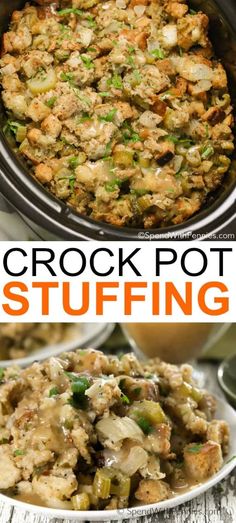 the crock pot stuffing is in an instant pressure cooker and ready to be cooked