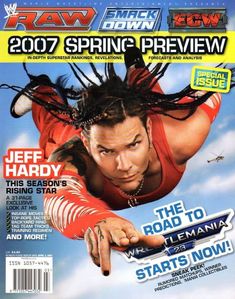 the cover of raw magazine featuring jeff hardy on the cover and an advertisement for his show