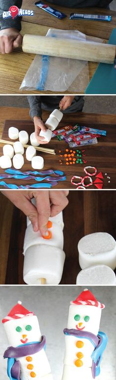 the process for making snowmen out of toilet paper