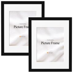 two black and white framed pictures with the words picture frame on it's side