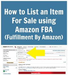 how to list an item for sale using the amazon fba fulfillment by amazon ad