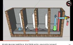 an image of some pipes in a box with the words susuan media filter kola mayong