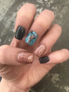 Western Turquoise Nails, Yellowstone Nails, Nfr Nails Designs, Turquoise Western Nails, Western Nail Ideas, Aztec Nail Designs, Rocker Nails