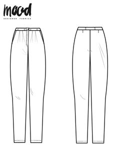 the front and back view of a women's pants with pockets on each side