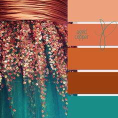 the color scheme is teal, orange and pink with lots of beads on it