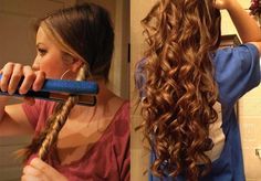 How To Crimp Hair At Home Skirt Diy, Hairstyles Ponytail, Curls For Long Hair, Crimped Hair, Short Hairstyle, Prom Hairstyles, Long Curly, Medium Hair