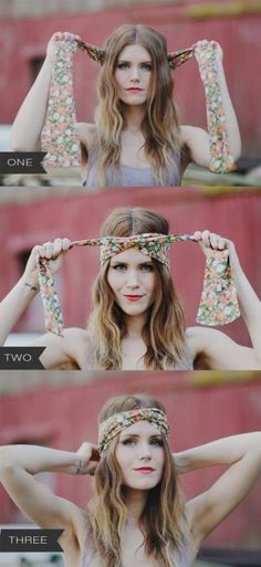 Bobby Pin Hairstyles, Looks Pinterest, Hair Scarf Styles, Head Scarf Styles, Bandana Hairstyles, Hippie Outfits, Grunge Hair, Hair Dos, Headband Hairstyles