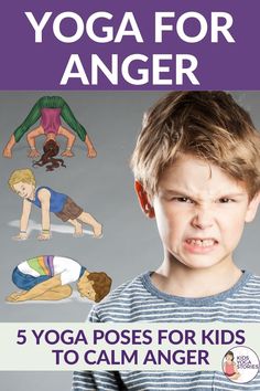 a young boy with yoga poses for kids to calm anger