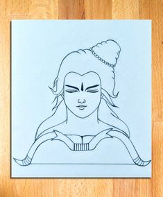 a drawing of a woman with her eyes closed