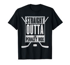 PRICES MAY VARY. Straight Outta the Penalty Box is the perfect tshirt for USA Hockey Player or Coach and love the mask and sticks. It's an incredible sport that requires good strength and agility A perfect B-day gift idea for goalie or scorer with pride hockey love! With a cool font and a vintage retro washed grunge style this shirt is a must have as gamer or fan t-shirt, like a birthday or Chrismas present. Great for a matchday or the playoffs in the championship. Awesome apparel for every play Ice Shirt, Hockey Player Gifts, Cool Font, Funny Hockey, Hockey Humor, Hockey Gifts, Boxing T Shirts, Hockey Player, Straight Outta