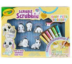 the crayole scribble scrubbie set is in its box