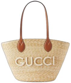 Brown Leather Top, Gucci Tote, Raffia Bag, Gucci Leather, Beauty Accessories, Clothes Collection, Leather Top, Net A Porter, Fashion Bracelets