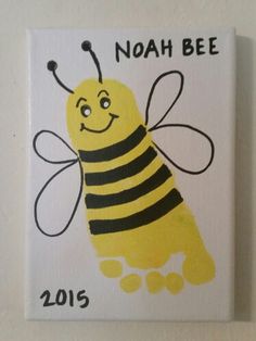 a painting of a bee with the name noah bee on it