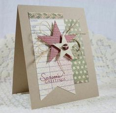 a card with a star on it and the words someone's greetings written below