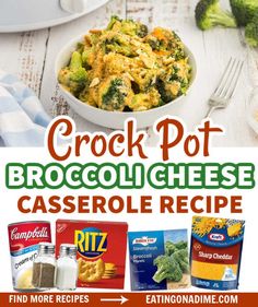 broccoli cheese casserole recipe with text overlay