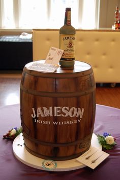 a cake made to look like a barrel