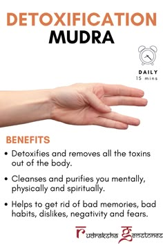 Mudras Meanings Hands Spiritual, Mudra For Healing, Mudra For Fear, Mudra For Fibroid, Yoga Mudras Meanings, Mudras For Healing, How To Use Mudras, Mudra Meanings, Detoxification Mudra