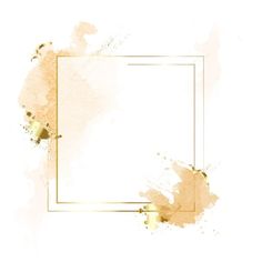 a square frame with gold paint splattered on the edges and an empty area for text