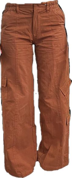 a pair of brown pants with pockets on the bottom and one pocket in the back