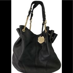 Vince Camuto Black Leather Hobo Bag Gorgeous Black Hobo Purse, Real Leather, Excellent Condition! Minor Scratches On Medallion And A Mark Here And There On Leather, But Truly Not Noticeable. Lining Is In Perfect Condition! This Gorgeous Bag Is Huge! Approximate Measurements: Bottom Of Bag 16” Top Of Bag 23” Height 12” No Longer Available At Vince Camuto. Purse Vince Camuto, Vince Camuto Bag, Hobo Purse, Leather Hobo Bag, Gorgeous Bags, Leather Hobo, Hobo Bag, Vince Camuto, Real Leather